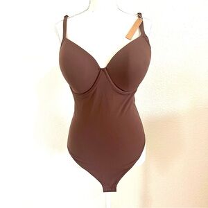 SKIMS Cocoa Brown Back Smoother Bodysuit Brief NEW!